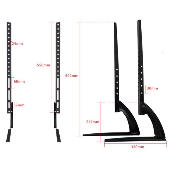 テレビスタンドマウント、テレビホルダー、テレビベース台座脚、スチール製テーブルトップテレビスタンド、39〜75インチ用テーブルトップテレビベース