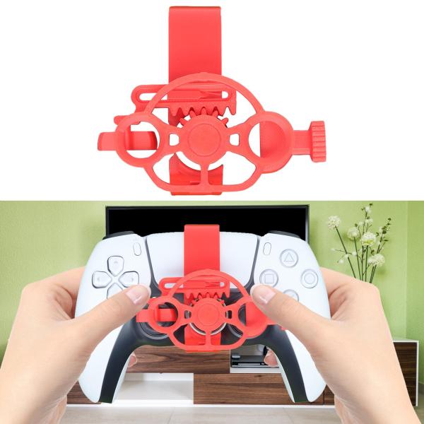 補助ゲームコントローラステアリングホイールアタッチメント 軽量 簡単取り付け カーレースゲームアクセサリー交換用 , 赤
