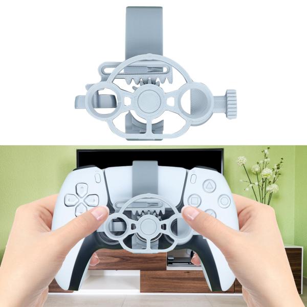 補助ゲームコントローラステアリングホイールアタッチメント 軽量 簡単取り付け カーレースゲームアクセサリー交換用 , シルバーグレー