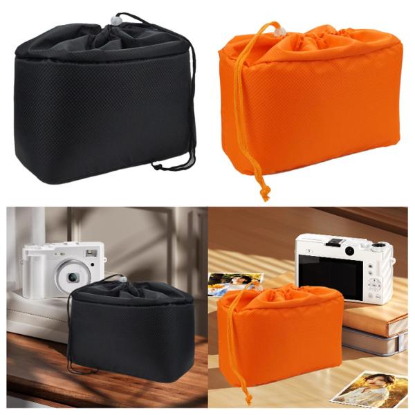 カメラインサートバッグ デジタル一眼レフカメラ用 厚手保護ポーチ オレンジ