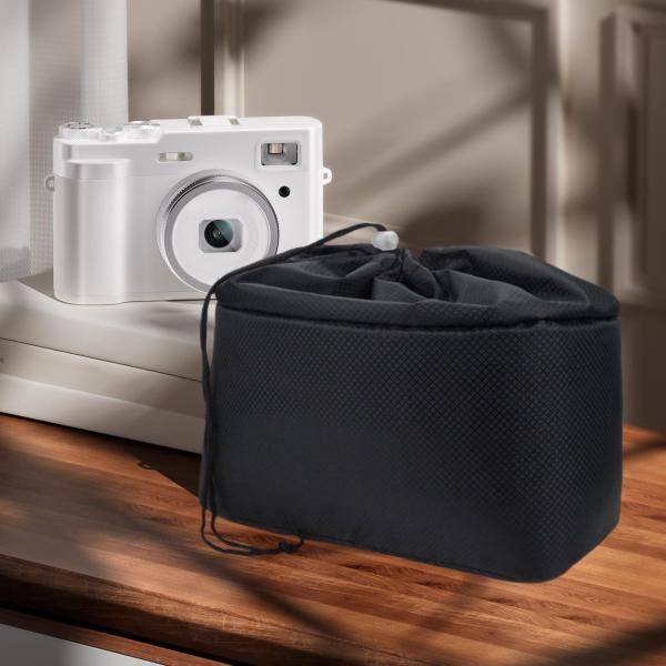 カメラインサートバッグ デジタル一眼レフカメラ用 厚手保護ポーチ ブラック