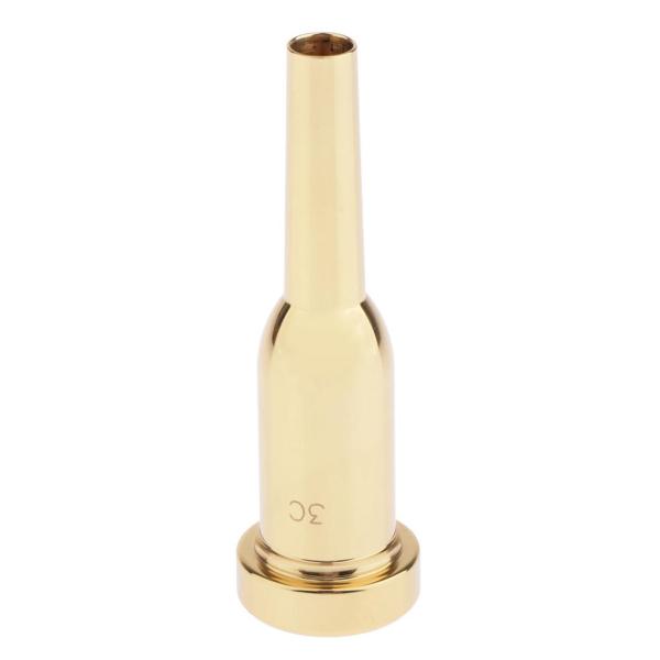 トランペットマウスピース3C交換用楽器アクセサリー、ゴールドプレート、ヘビータイプ