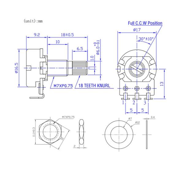エレキギター ポテンショメータ A250K B250K ボリューム トーン コントロール ノブ アクセサリ