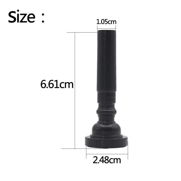 トランペットマウスピース7CサイズABSプラスチックブラック/ホワイトパーツアクセサリーブラック