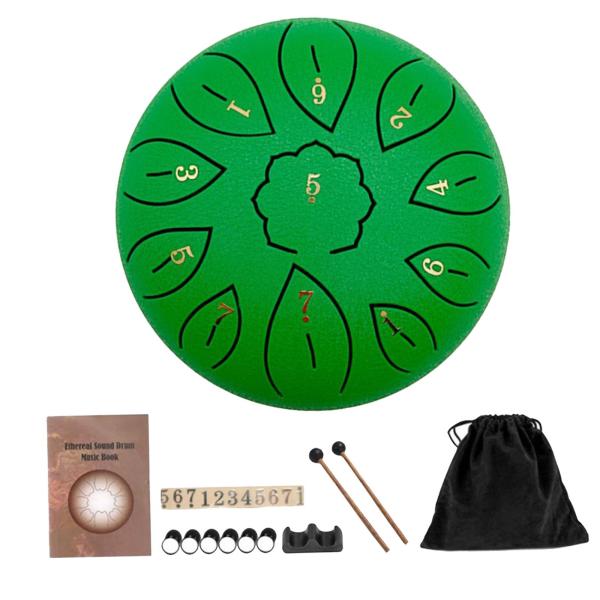 ハンドパン　ヨガ瞑想　楽器　ドラム新品 11 6 インチスチールドラムハンドパン打楽器とノートステッカー音楽