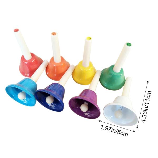 8 ノートダイアトニックメタルハンドベルセット楽器子供のための子供音楽玩具打楽器