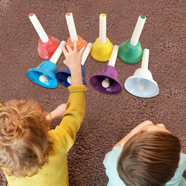 8 ノートダイアトニックメタルハンドベルセット楽器子供のための子供音楽玩具打楽器