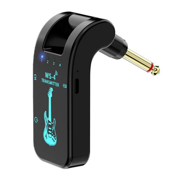 ブラック 送信機と受信機 2.4G コードレスギターシステム送信機受信機