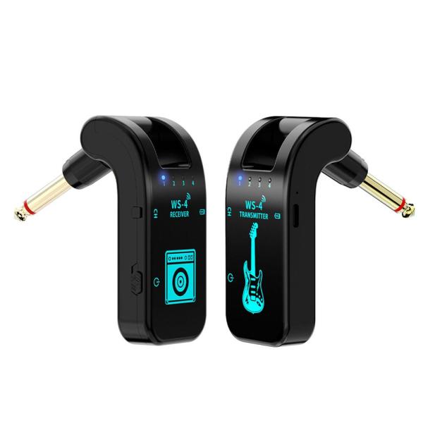 ブラック 送信機と受信機 2.4G コードレスギターシステム送信機受信機