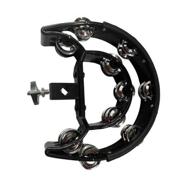 ハイハットタンバリン 音楽リズムタンバリン楽器 金属製 2列ベル 手持ち式パーカッションアクセサリー パーティー KTV用