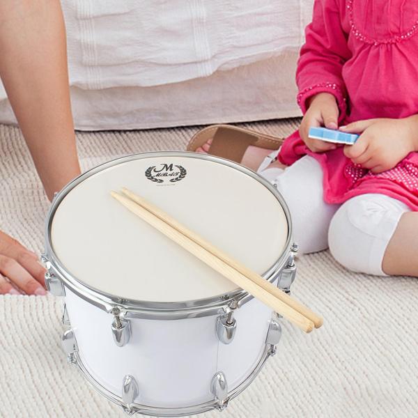 マーチングスネアドラム 14インチ 子供用 学習用 ドラムスティック、ドラムキー、ショルダーストラップ付き 子供用音楽ドラムパーカッション