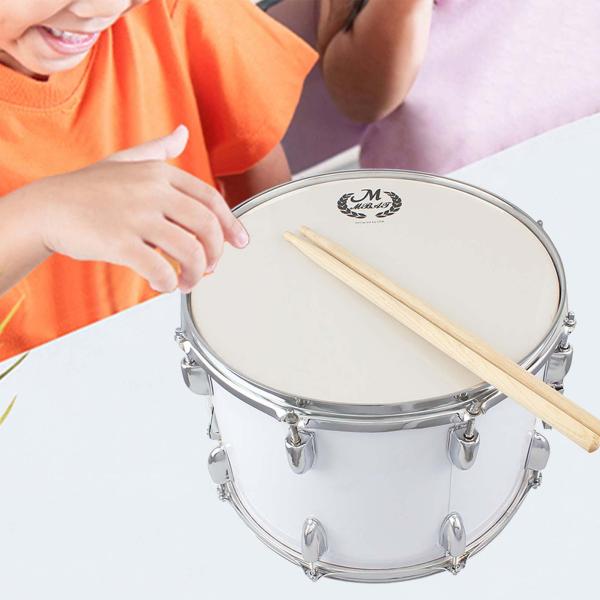 マーチングスネアドラム 14インチ 子供用 学習用 ドラムスティック、ドラムキー、ショルダーストラップ付き 子供用音楽ドラムパーカッション