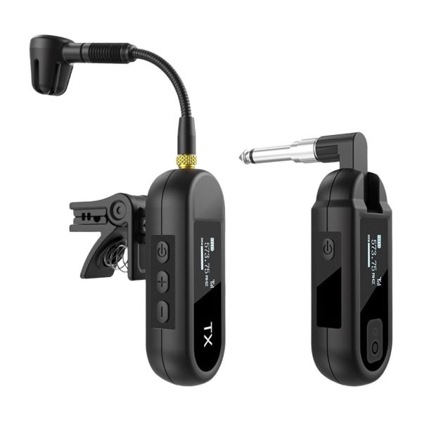 サックスマイク プロフェッショナルトランペット プラグアンドプレイ ホーン レシーバー トランスミッター 1チャンネル
