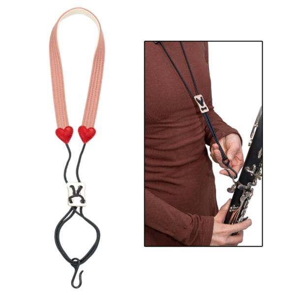 クラリネットネックストラップ学生のためのユニバーサル快適なBBクラリネットネックストラップピンク