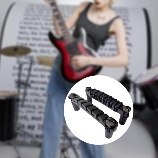 ギターブリッジテールピース 6弦エレキギター用 亜鉛合金 DIY 弦楽器製作者用 ブラック