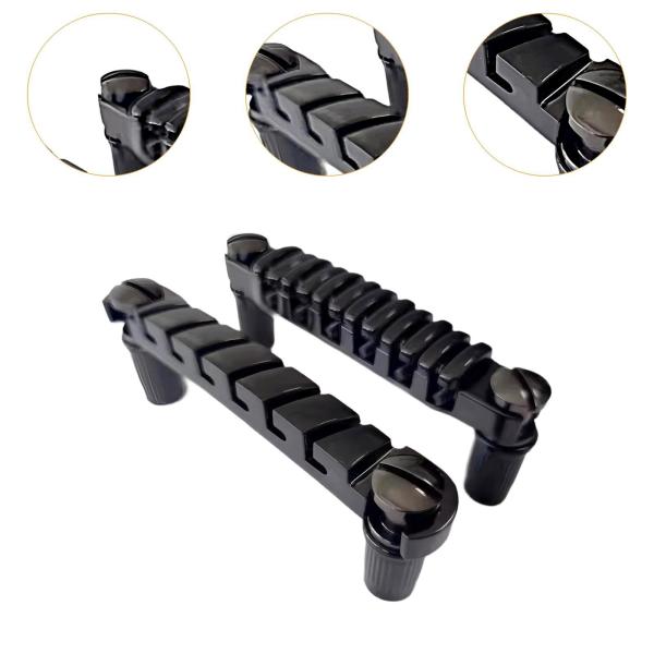 ギターブリッジテールピース 6弦エレキギター用 亜鉛合金 DIY 弦楽器製作者用 ブラック