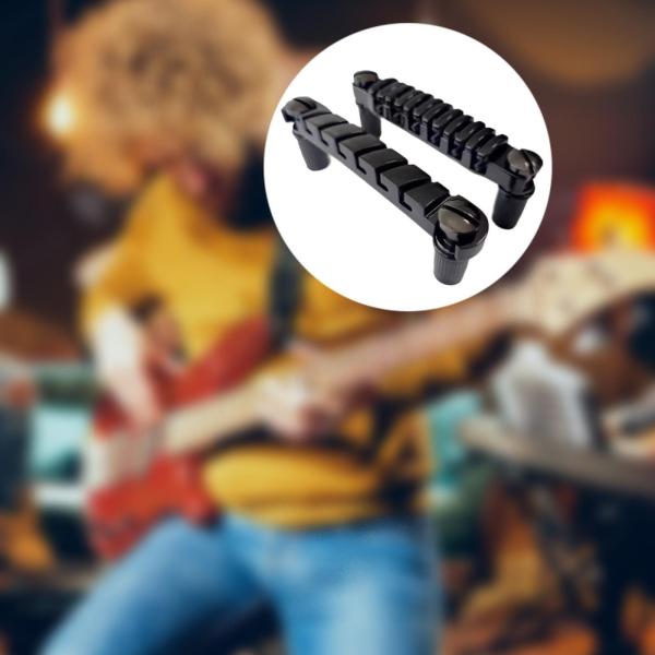 ギターブリッジテールピース 6弦エレキギター用 亜鉛合金 DIY 弦楽器製作者用 ブラック