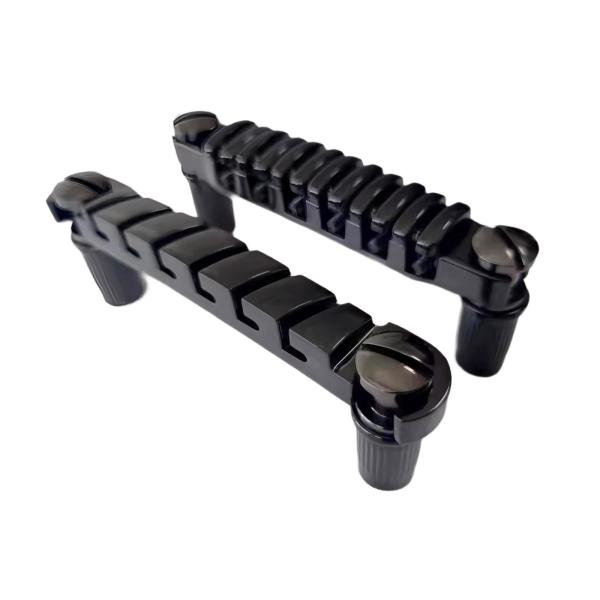 ギターブリッジテールピース 6弦エレキギター用 亜鉛合金 DIY 弦楽器製作者用 ブラック