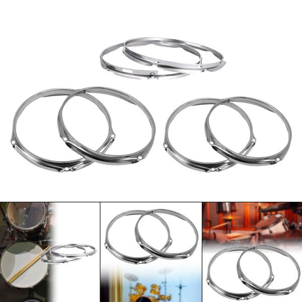 2ピースラグドラムフープセットドラムリング頑丈なプロのドラムパーツメタル交換バッターフープ装飾パフォーマンス , 14インチ8ホール
