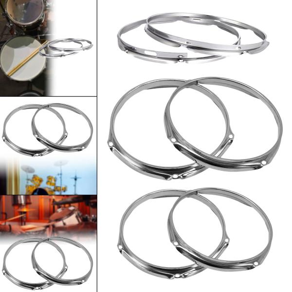 2ピースラグドラムフープセットドラムリング頑丈なプロのドラムパーツメタル交換バッターフープ装飾パフォーマンス , 14インチ8ホール