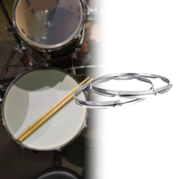 2ピースラグドラムフープセットドラムリング頑丈なプロのドラムパーツメタル交換バッターフープ装飾パフォーマンス , 14インチ8ホール