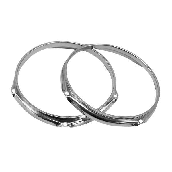 2ピースラグドラムフープセットドラムリング頑丈なプロのドラムパーツメタル交換バッターフープ装飾パフォーマンス , 14インチ6ホール