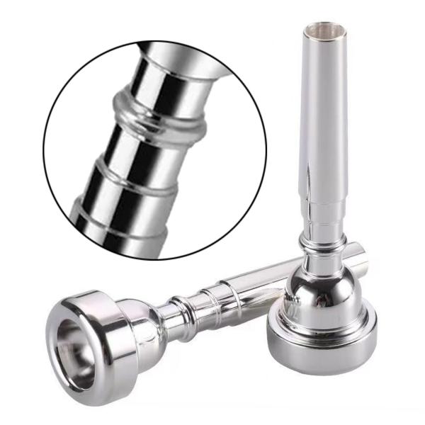 トランペット マウスピース トランペットアクセサリー 初心者向け 自宅 ステージパフォーマンス シルバー