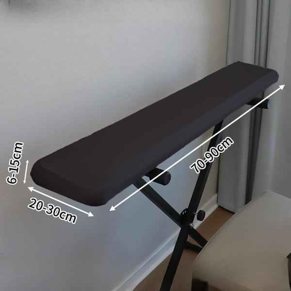 ピアノキーボードカバー 軽量 ポータブル ソフト 楽器保護 ブラック 76 88 キー用