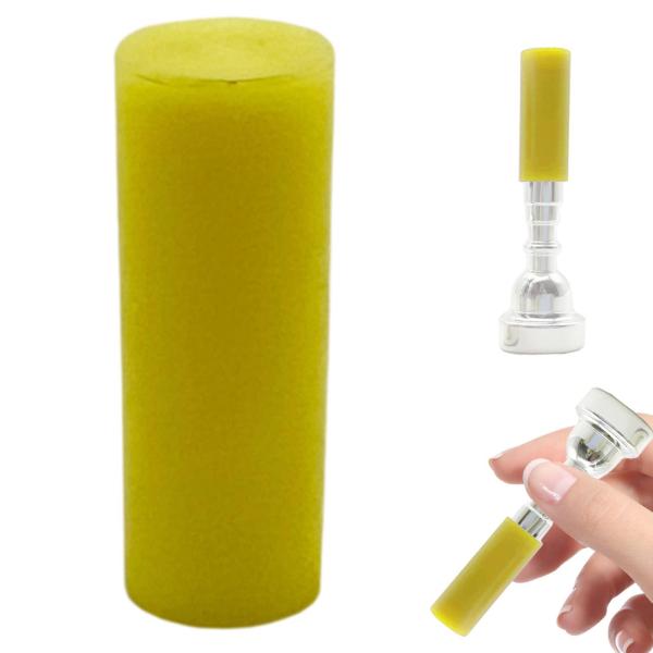 トランペット用マウスピースキャップ コルネット用マウスピースカバー トランペット交換部品 イエロー