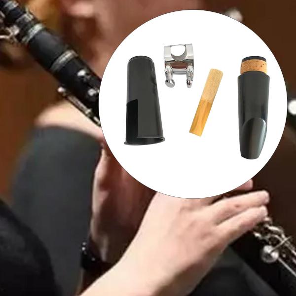 クラリネットマウスピースキット 木管楽器用マウスピース 演奏練習用 修理用 シルバークリップ