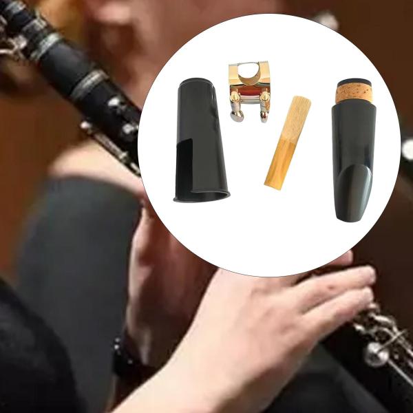 クラリネットマウスピースキット 木管楽器用マウスピース 演奏練習用 修理用 ゴールドクリップ