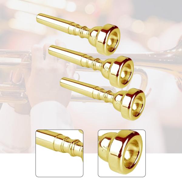 ミュージシャンの練習目的のステージパフォーマンスのための3ピーストランペットマウスピースゴールド