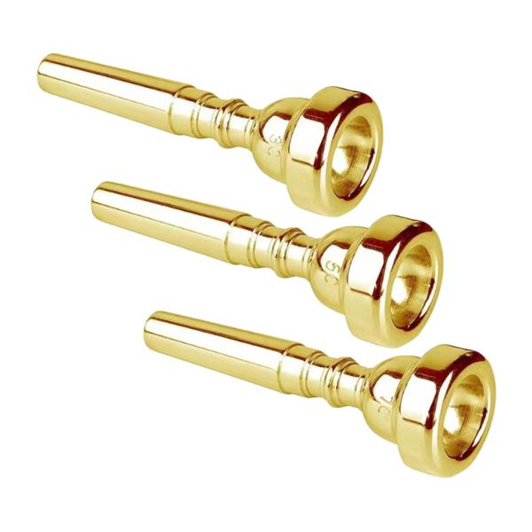 ミュージシャンの練習目的のステージパフォーマンスのための3ピーストランペットマウスピースゴールド