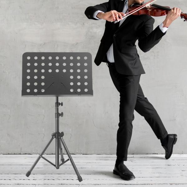 楽器演奏用楽譜スタンド ブックスタンド ミュージシャン初心者向け ブラック