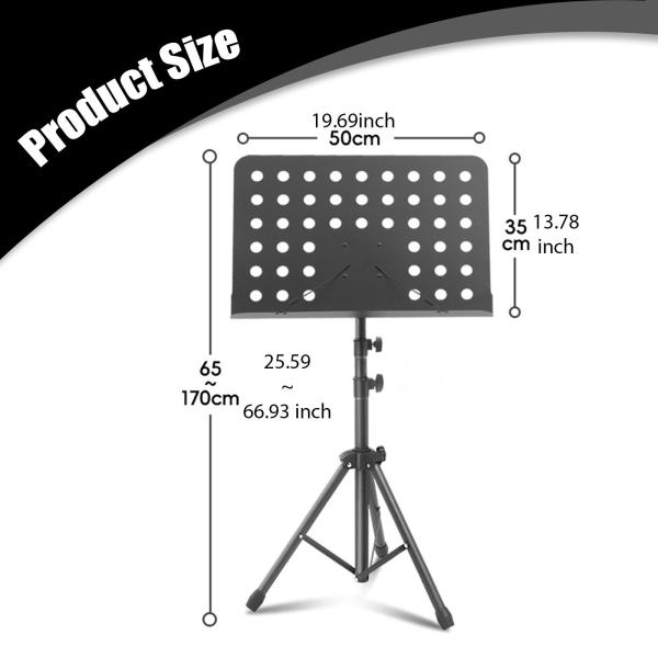 楽器演奏用楽譜スタンド ブックスタンド ミュージシャン初心者向け ブラック