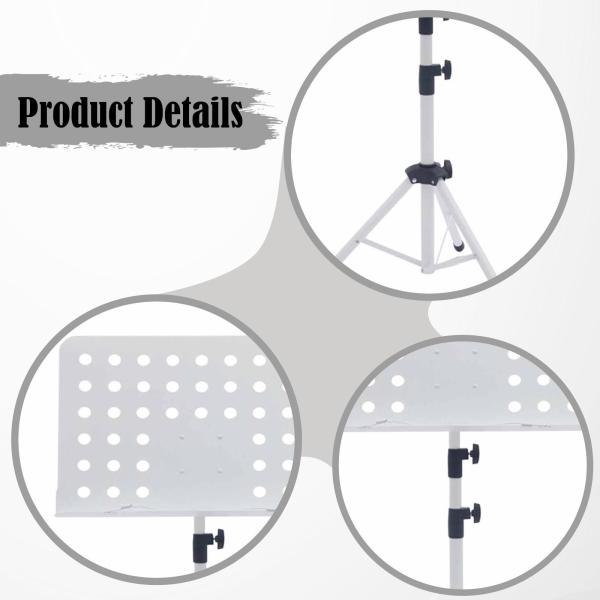 楽器演奏用楽譜スタンド ブックスタンド ミュージシャン初心者用 ホワイト