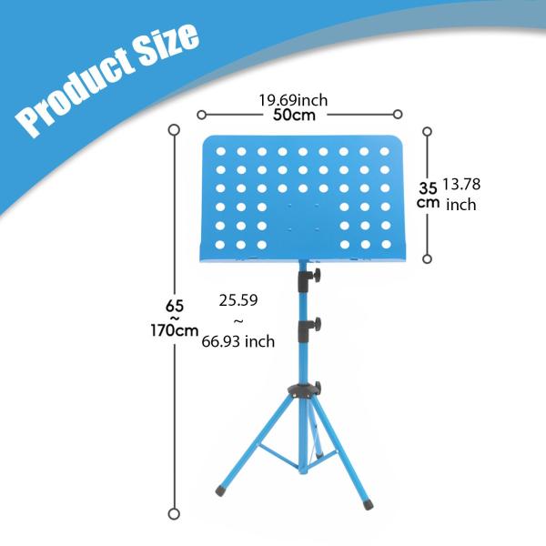 楽器演奏用楽譜スタンド ブックスタンド ミュージシャン初心者用 ブルー