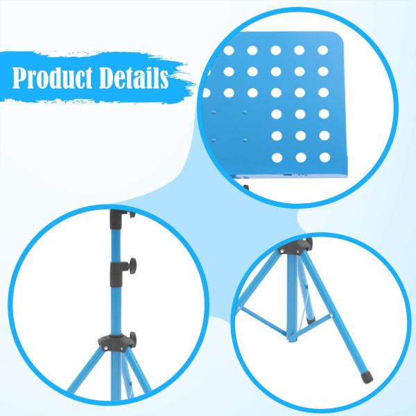 楽器演奏用楽譜スタンド ブックスタンド ミュージシャン初心者用 ブルー