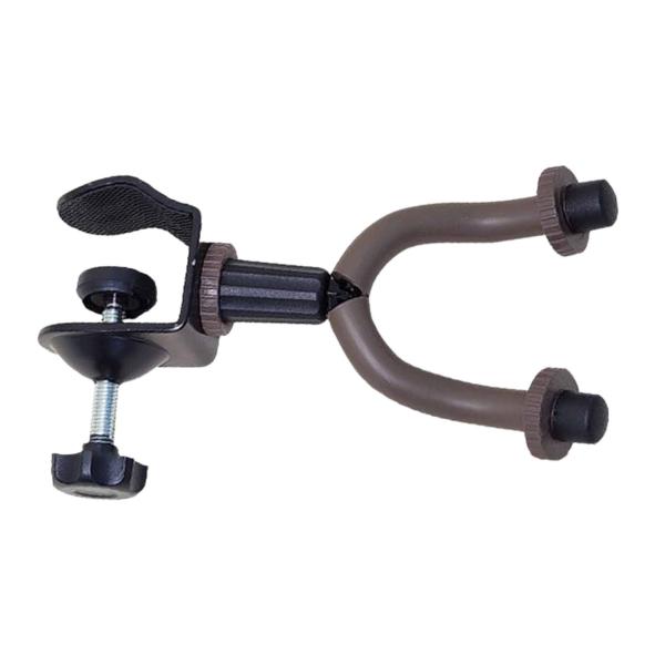 コンサートパフォーマンスホームスタイル2用のラックホルダーに取り付けられた譜面台延長フッククランプ