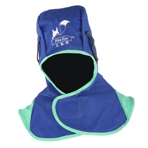 溶接ヘルメットキャップ保護フードネック保護37cmダークブルー