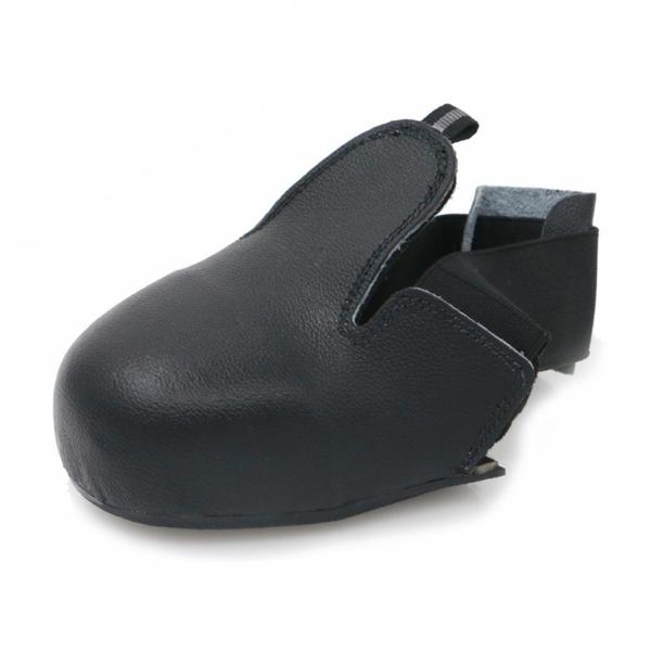 つま先キャップ安全オーバーシューズつま先キャップ安全靴カバーユニバーサル職場アンチスマッシュカバー、アンチスリップ PU レザーオーバーシューズカバー