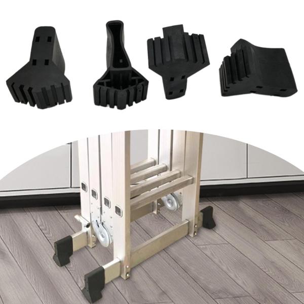 4個入りはしご足カバー、折りたたみはしご足パッド、はしごアクセサリー、ゴム製で取り付け簡単クッション、家庭用はしご足マット