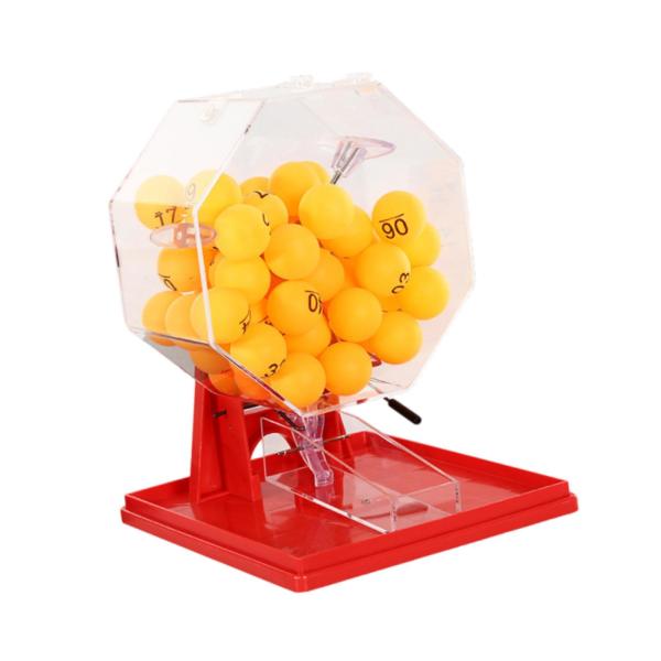 ロトボールマシン宝くじマシンポータブルナンバーピッカーゲームケージとボールビンゴマシンエンターテインメント大人のためのバーベキュー_1