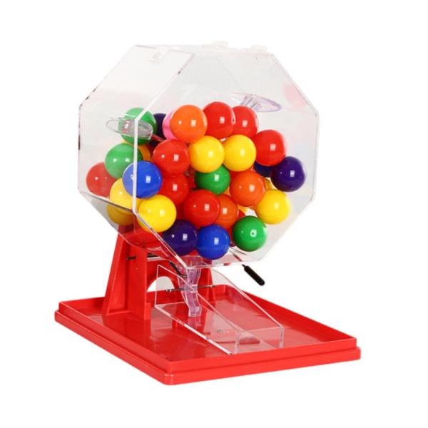 ロトボールマシン宝くじマシンポータブルナンバーピッカーゲームケージとボールビンゴマシンエンターテインメント大人のためのバーベキュー_2