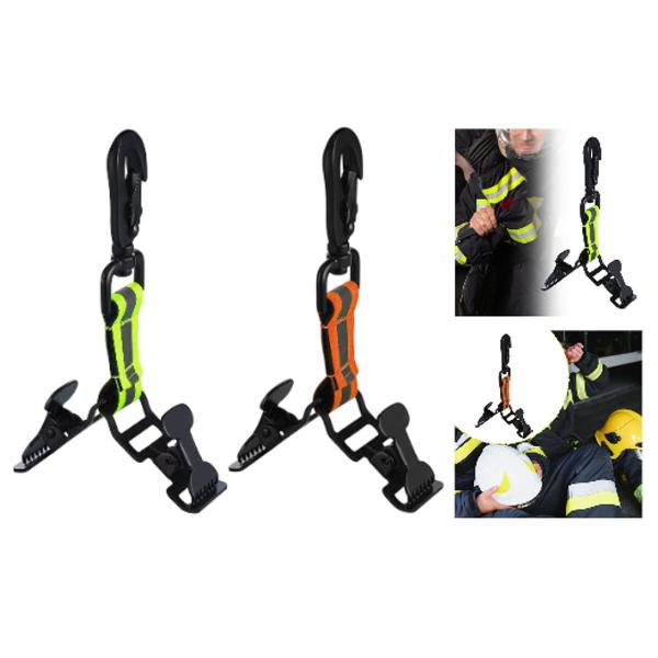 消防士用グローブストラップ 消防服 ポータブル コンパクトツール 作業用グローブホルダー グリーン