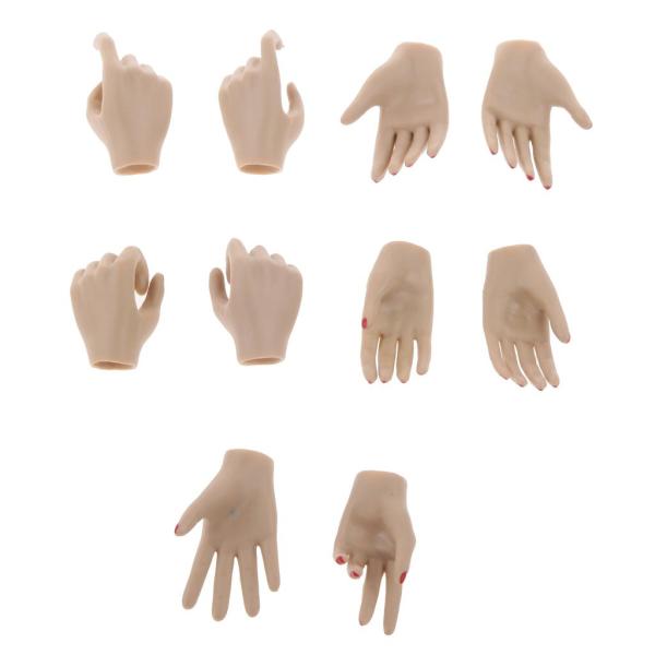 PVC 製 1/12インチ女性フィギュア対応 女の子 手のモデル ハンド DIY