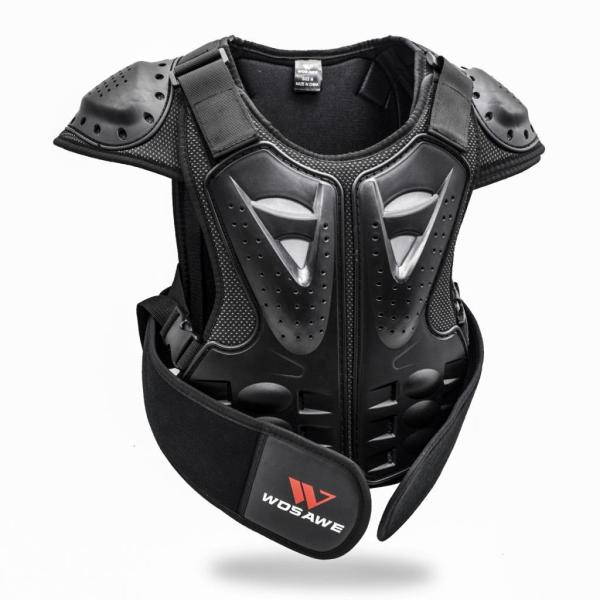 キッズ チェストアーマー ベスト チェストプロテクター 防護服 ブラック 全3サイズ