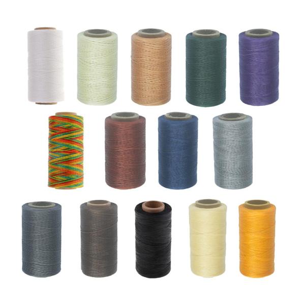 蝋引き糸 レザークラフト 皮革製品用 DIY 0.8mm 260ｍ 150D 全14色