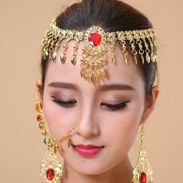 鼻チェーン ネックレス イヤリング コイン ベリーダンスジュエリー 衣装飾り 小物 4点セット