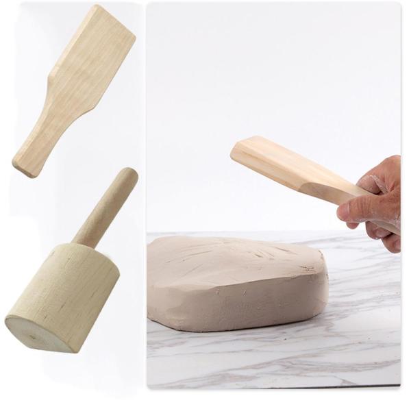 陶芸道具 パドル モツール 陶工 陶芸 彫像 彫塑 彫刻 台所 粘土 陶器 木製 陶芸用具